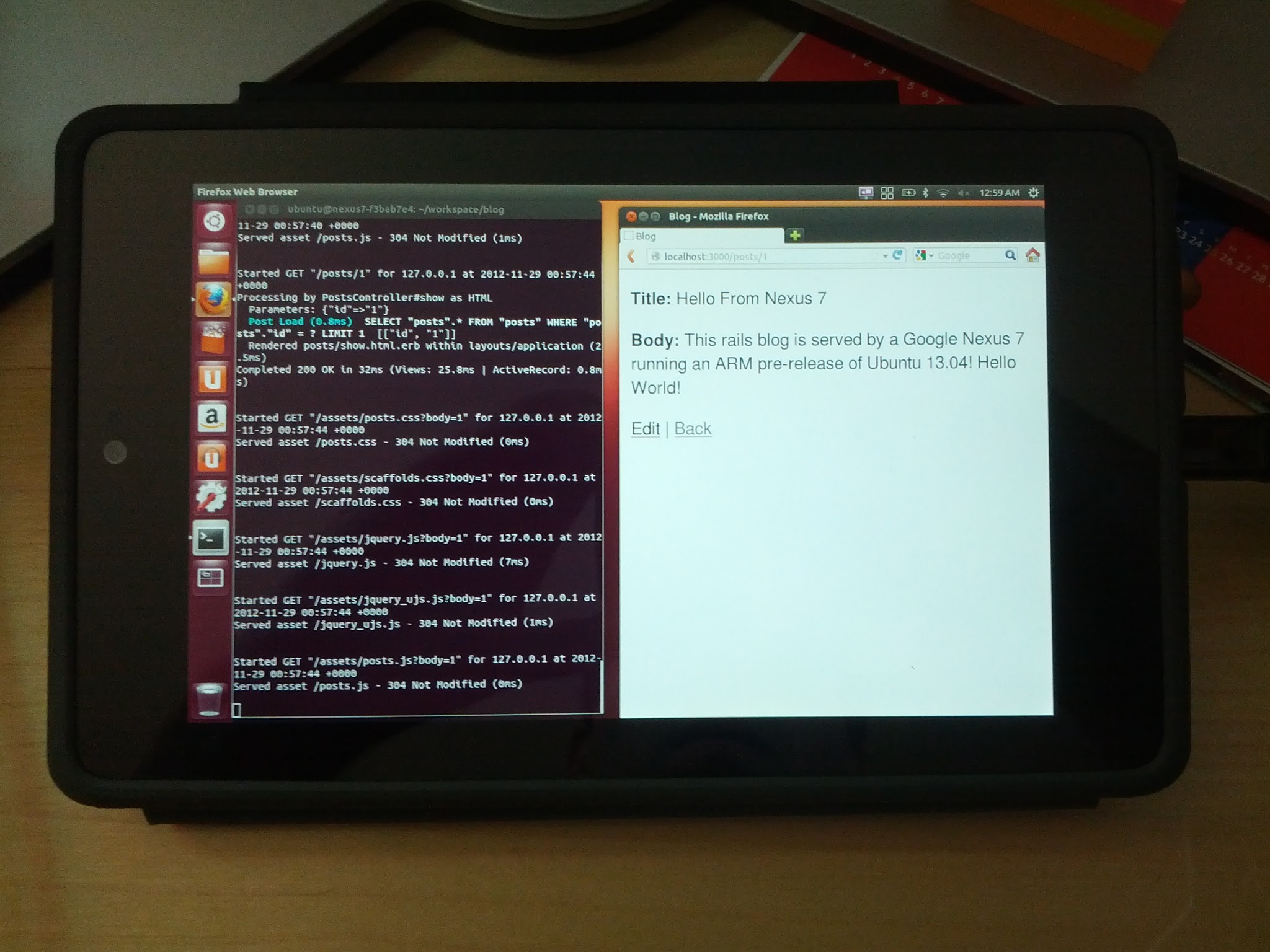 Nexus 7 Running Rails